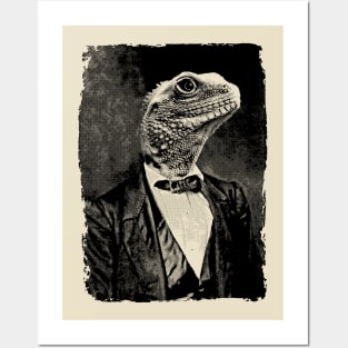 Lizard Person Portrait Posters and Art